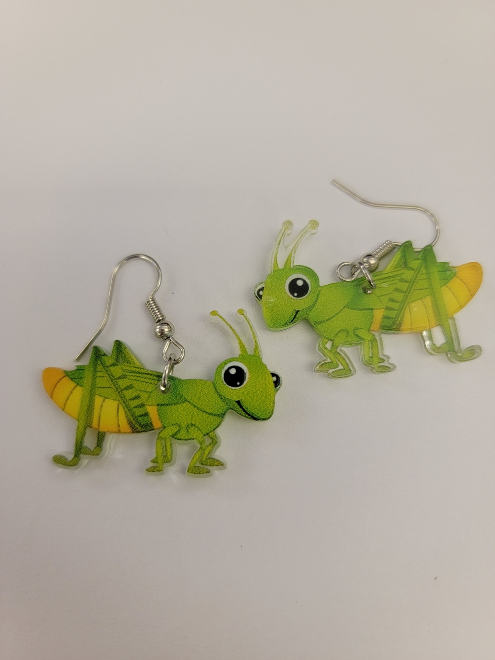 Cute Green Grasshopper Dangle Earrings